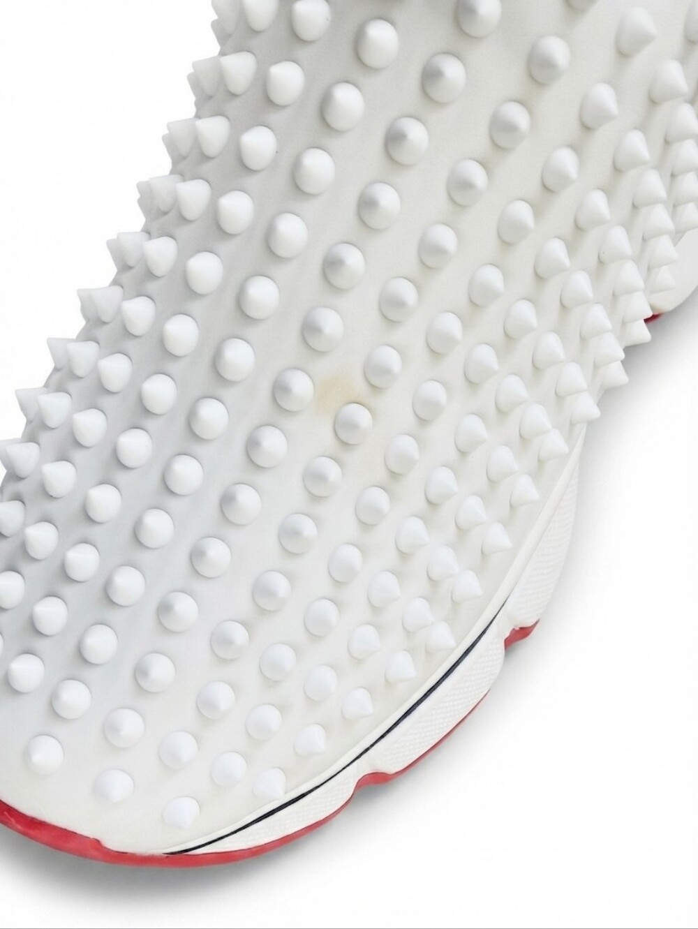 Christian Louboutin Spike Sock Donna Flat Snow White Red Neoprene Sneaker 39EU - Picture 4 of 7